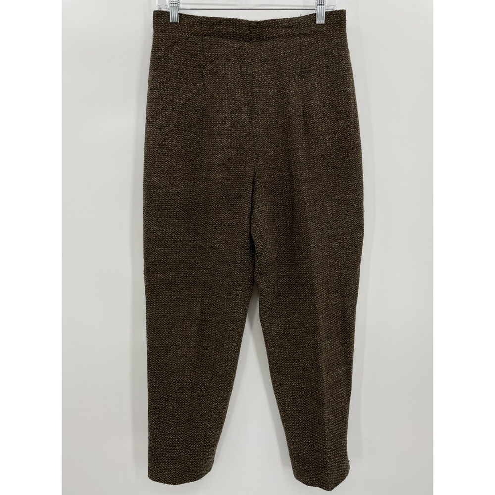 GIANNI SPORT Vintage High Rise Brown Green Wool Knit Trouser Pants Size 8